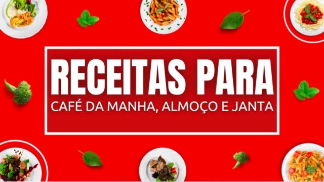 Capa do e-book Receitas para café da manhã, almoço e jantar