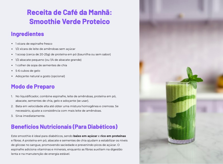 Página de receita: smoothie verde proteico